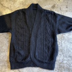 画像11: FRONT ALAN PATTERN VOLUME SLEEVE DESIGN KNIT CARDIGAN / Ladies L (11)