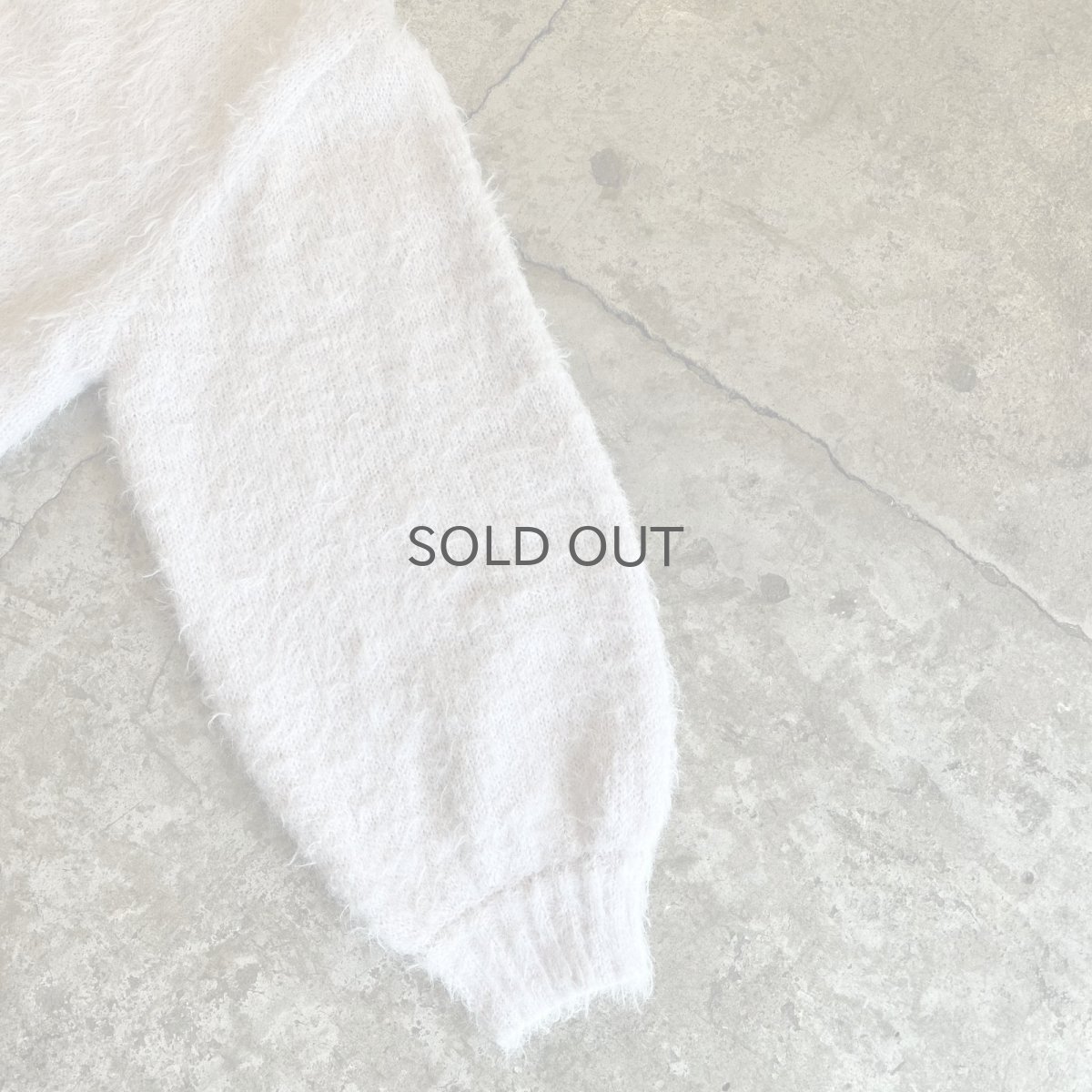 画像7: PALE TONE COLOR SHAGGY VOLUME SLEEVE DESIGN KNIT CARDIGAN / Ladies L (7)