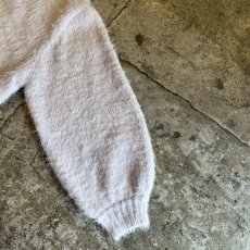 画像7: PALE TONE COLOR SHAGGY VOLUME SLEEVE DESIGN KNIT CARDIGAN / Ladies L (7)