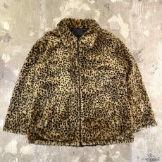 画像1: REVERSIBLE LEOPARD PATTERN ZIP UP JACKET / Mens L (1)