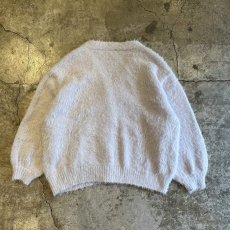 画像2: PALE TONE COLOR SHAGGY VOLUME SLEEVE DESIGN KNIT CARDIGAN / Ladies L (2)