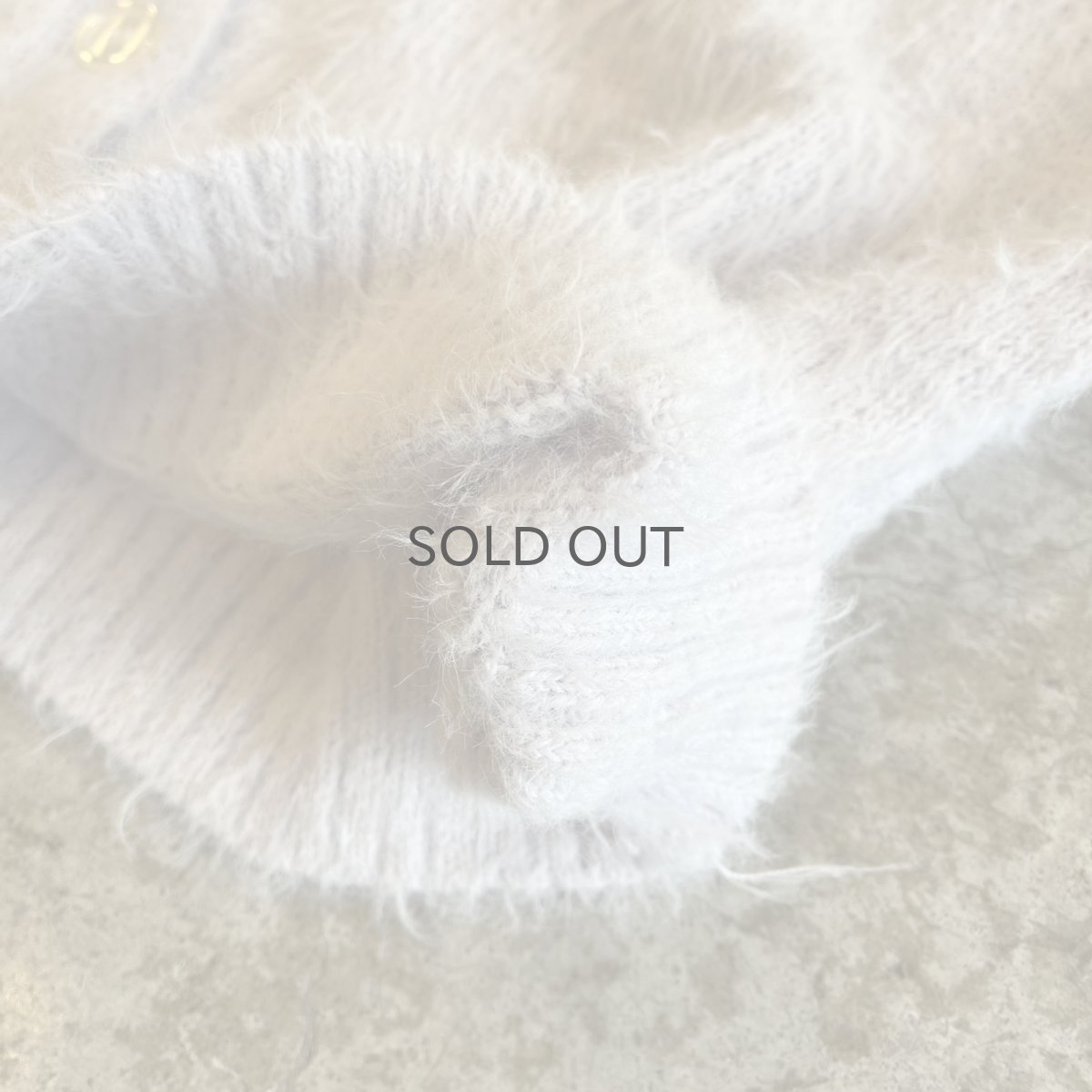 画像5: PALE TONE COLOR SHAGGY VOLUME SLEEVE DESIGN KNIT CARDIGAN / Ladies L (5)