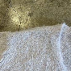 画像9: PALE TONE COLOR SHAGGY VOLUME SLEEVE DESIGN KNIT CARDIGAN / Ladies L (9)
