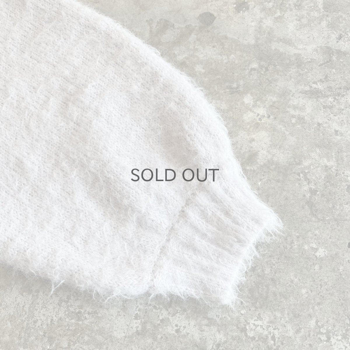 画像6: PALE TONE COLOR SHAGGY VOLUME SLEEVE DESIGN KNIT CARDIGAN / Ladies L (6)