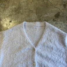 画像8: PALE TONE COLOR SHAGGY VOLUME SLEEVE DESIGN KNIT CARDIGAN / Ladies L (8)