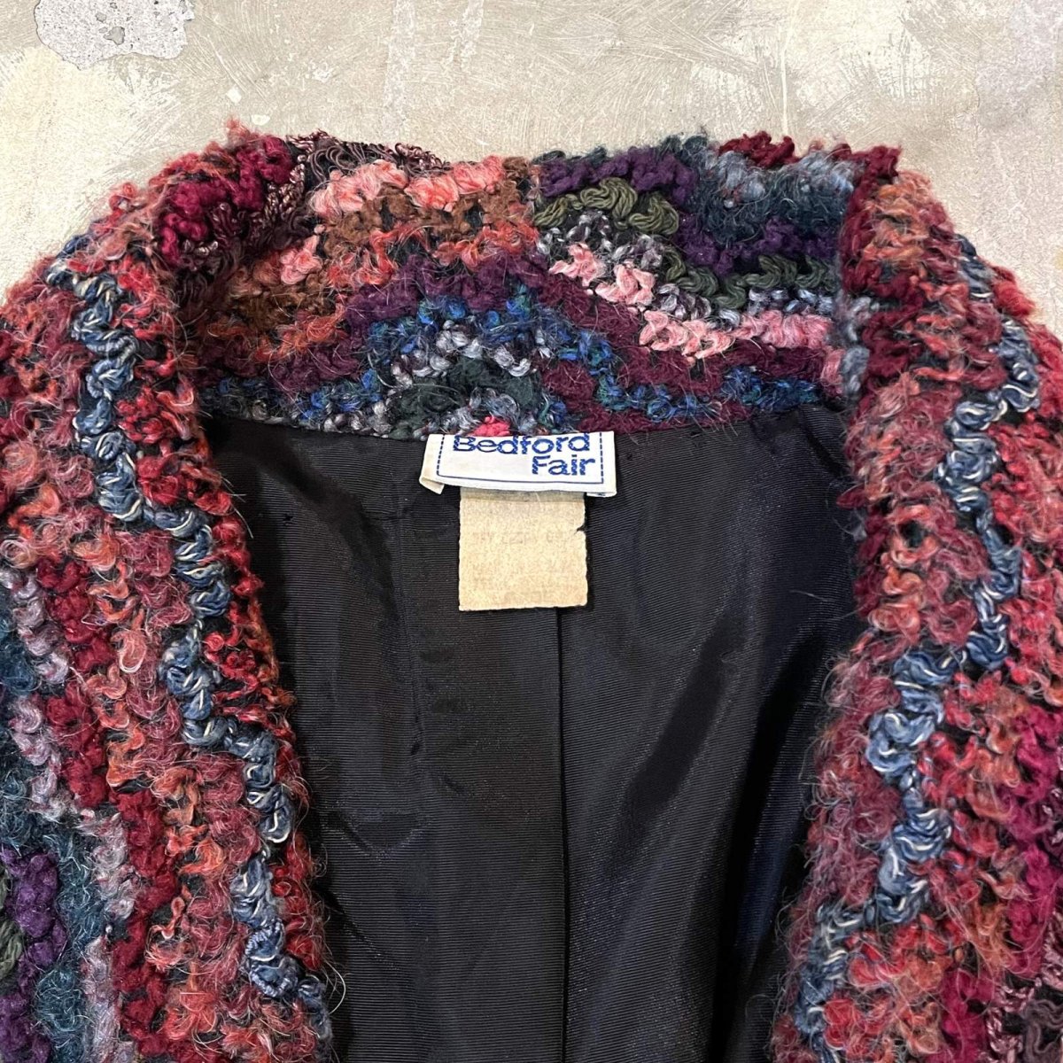 画像10: OLD MIX COLOR ALL OVER KNIT DESIGN JACKET / Mens M (10)