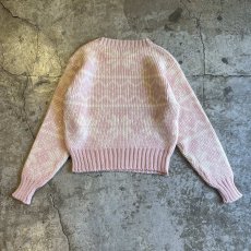画像2: ALL OVER NORDIC PATTERN COLOR KNIT SWEATER / Ladies M(L) (2)