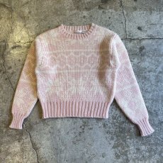 画像1: ALL OVER NORDIC PATTERN COLOR KNIT SWEATER / Ladies M(L) (1)