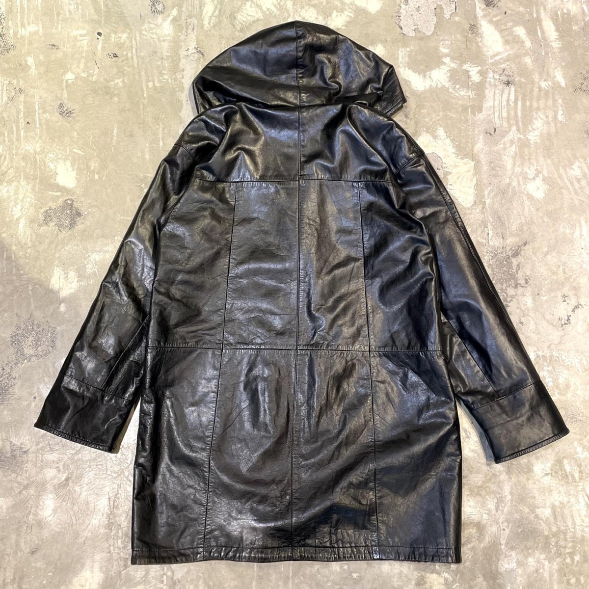画像3: REAL LEATHER × LEOPARD REVERSIBLE HOODIE HALF COAT / Mens L (3)