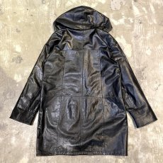 画像3: REAL LEATHER × LEOPARD REVERSIBLE HOODIE HALF COAT / Mens L (3)