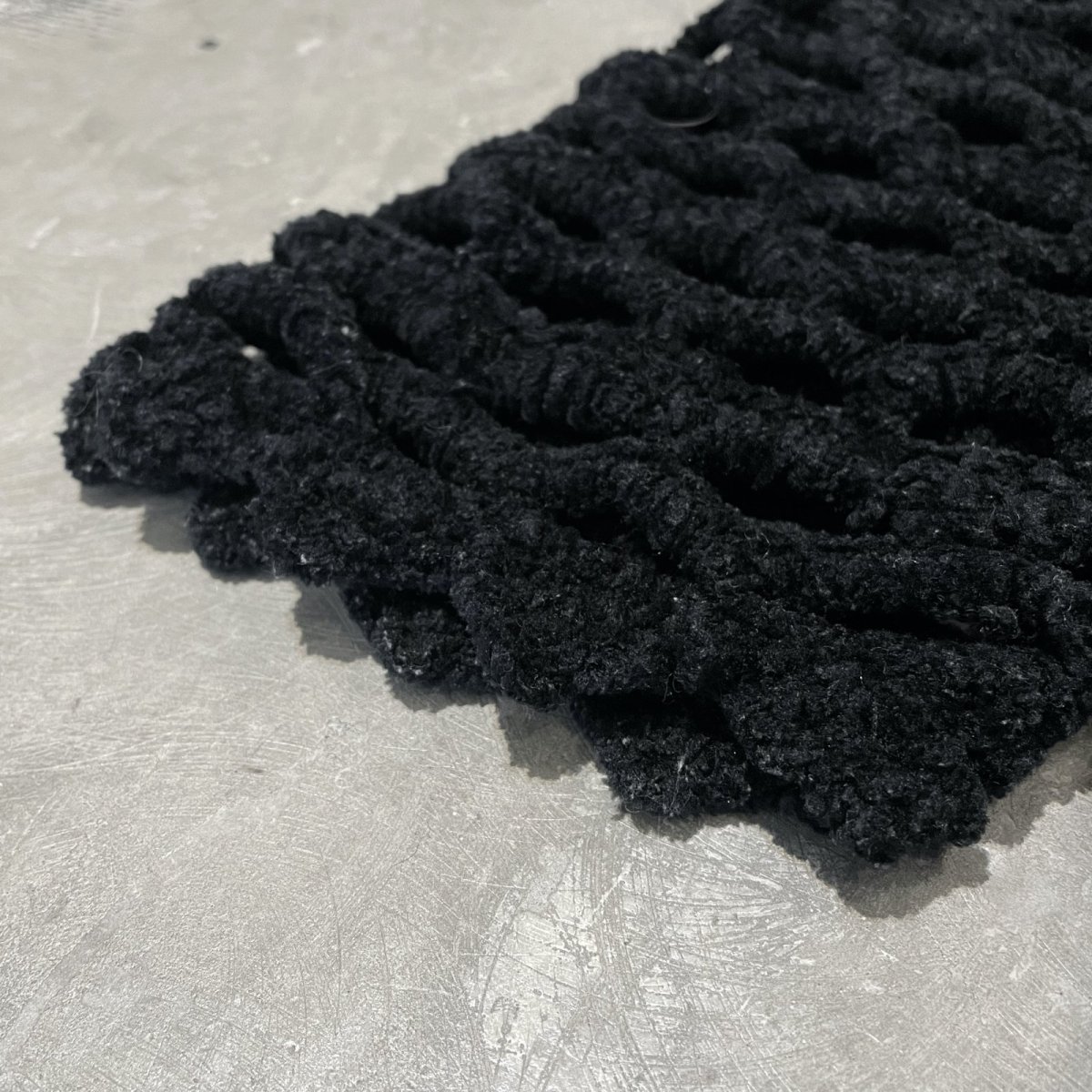 画像7: BLACK COLOR CHENILLE MESH KNIT CARDIGAN / Mens L (7)