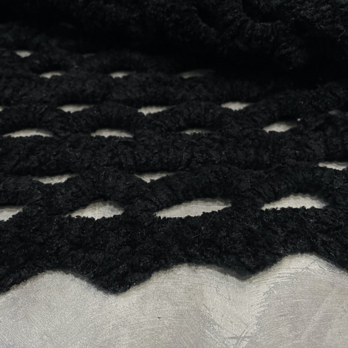 画像8: BLACK COLOR CHENILLE MESH KNIT CARDIGAN / Mens L (8)