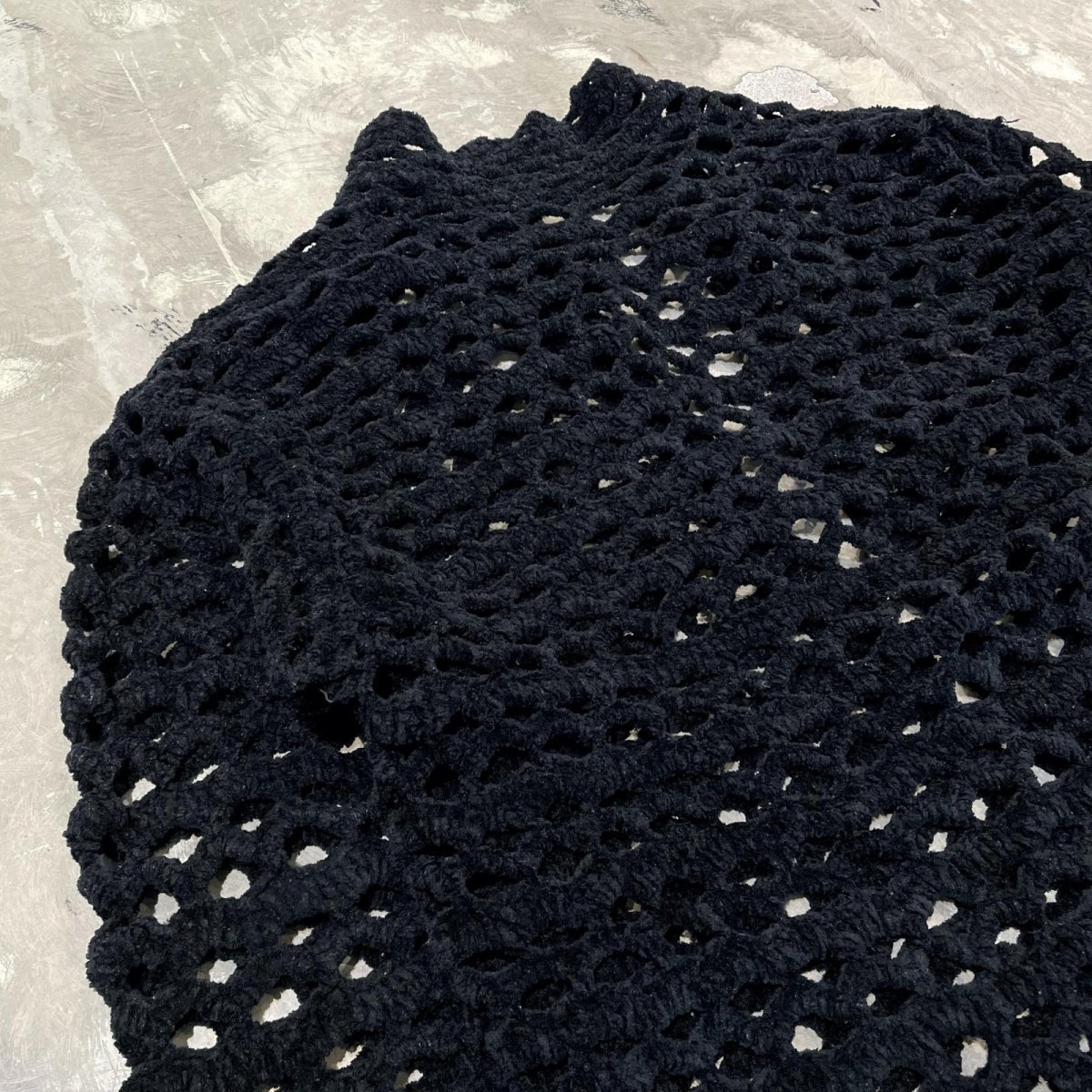 画像9: BLACK COLOR CHENILLE MESH KNIT CARDIGAN / Mens L (9)