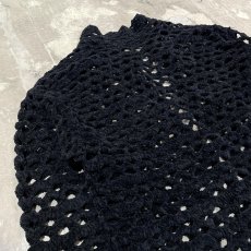 画像9: BLACK COLOR CHENILLE MESH KNIT CARDIGAN / Mens L (9)