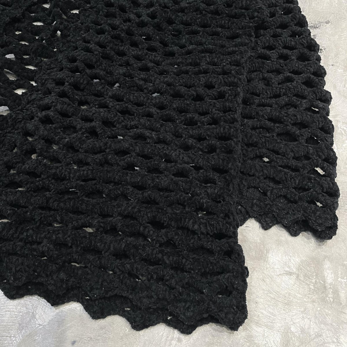 画像6: BLACK COLOR CHENILLE MESH KNIT CARDIGAN / Mens L (6)