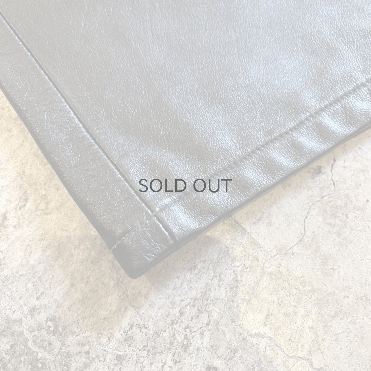 画像3: BLACK COLOR REAL STRAIGHT LEATHER PANTS / W28 (3)