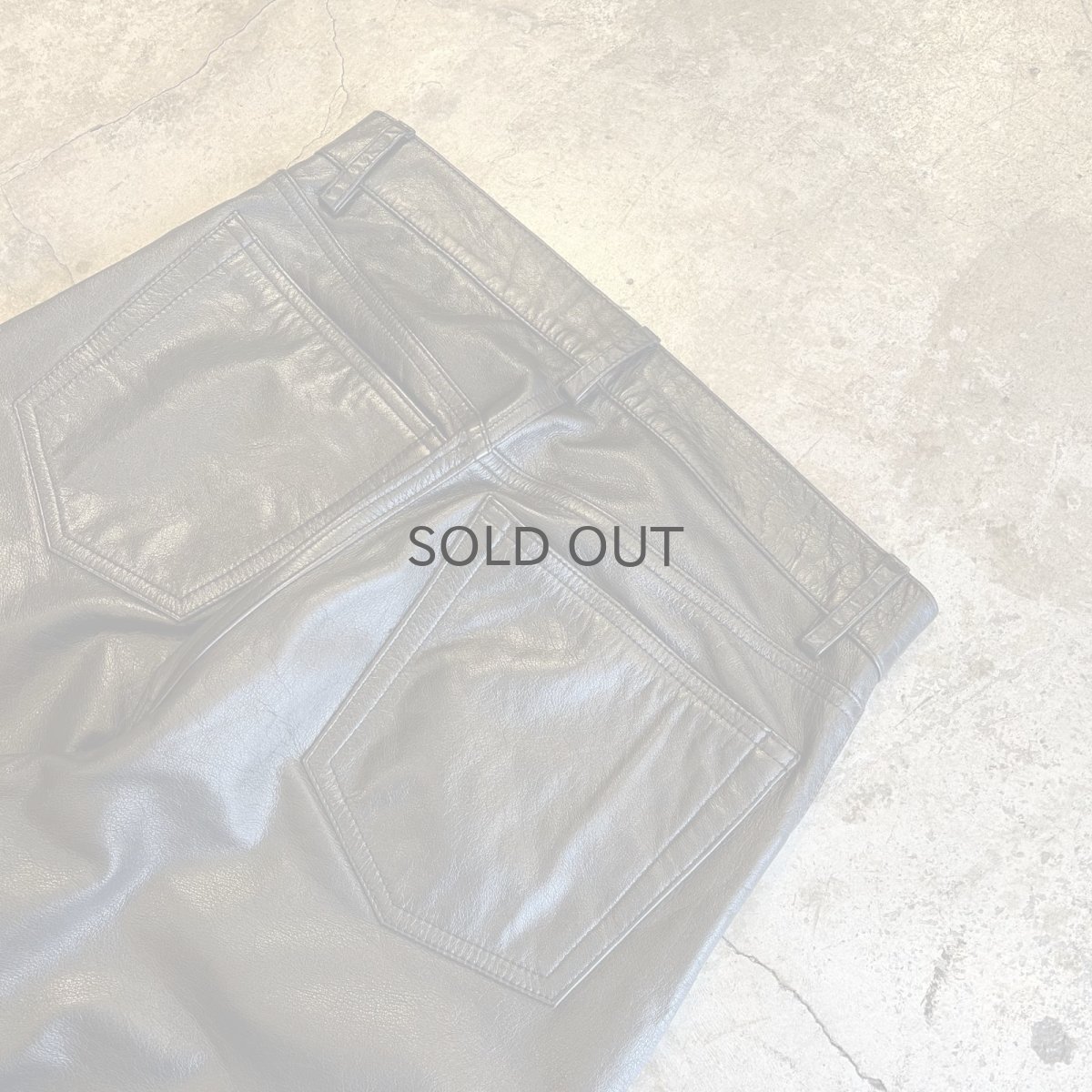 画像10: BLACK COLOR REAL STRAIGHT LEATHER PANTS / W28 (10)