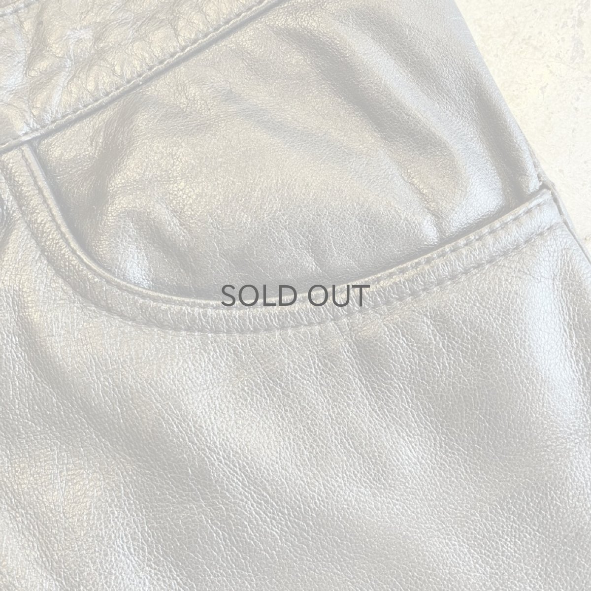 画像9: BLACK COLOR REAL STRAIGHT LEATHER PANTS / W28 (9)