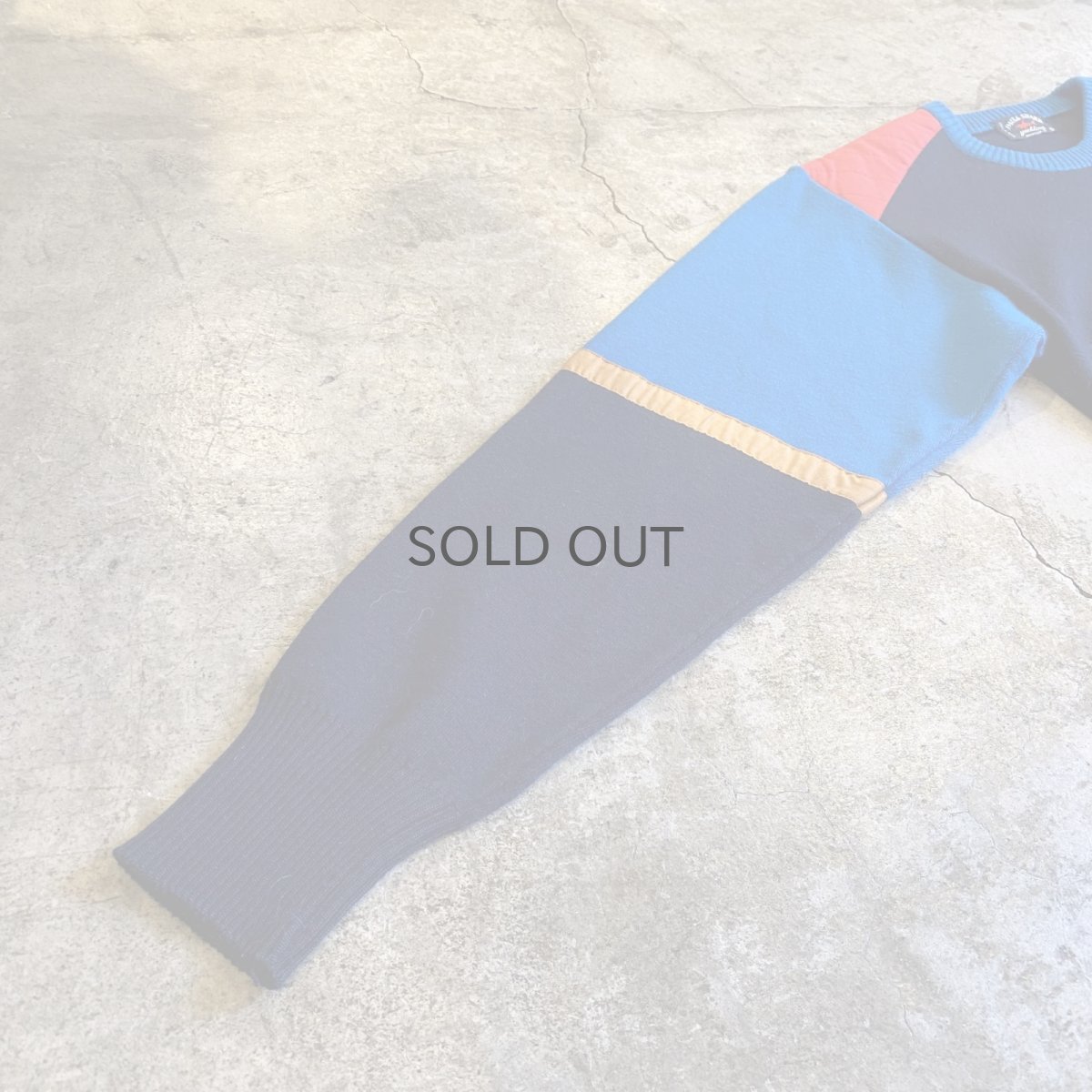 画像5: YACHTING SHOULDER QUILTING COLOR SPORTS SWEATER / Ladies L / MADE IN ITALY (5)