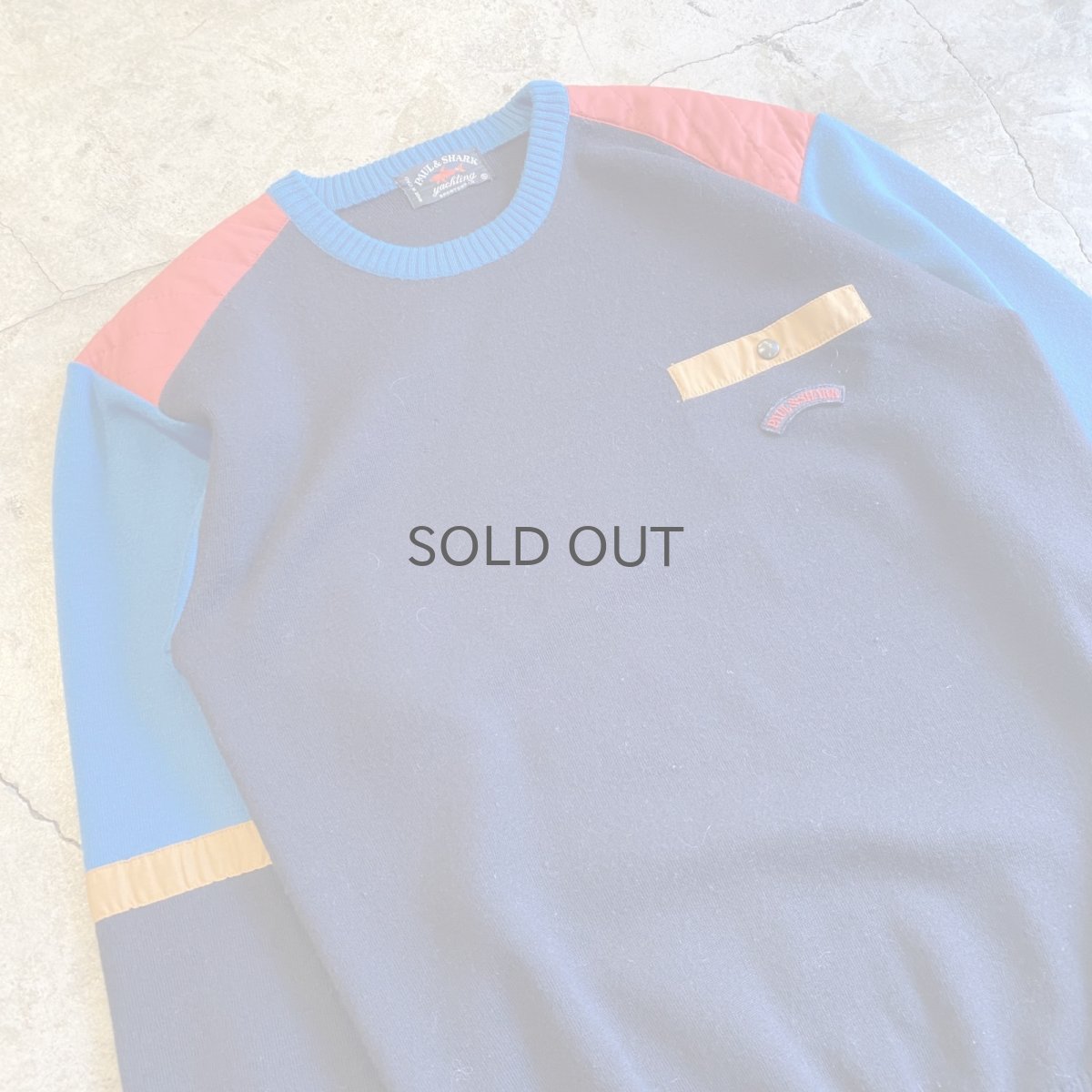 画像3: YACHTING SHOULDER QUILTING COLOR SPORTS SWEATER / Ladies L / MADE IN ITALY (3)