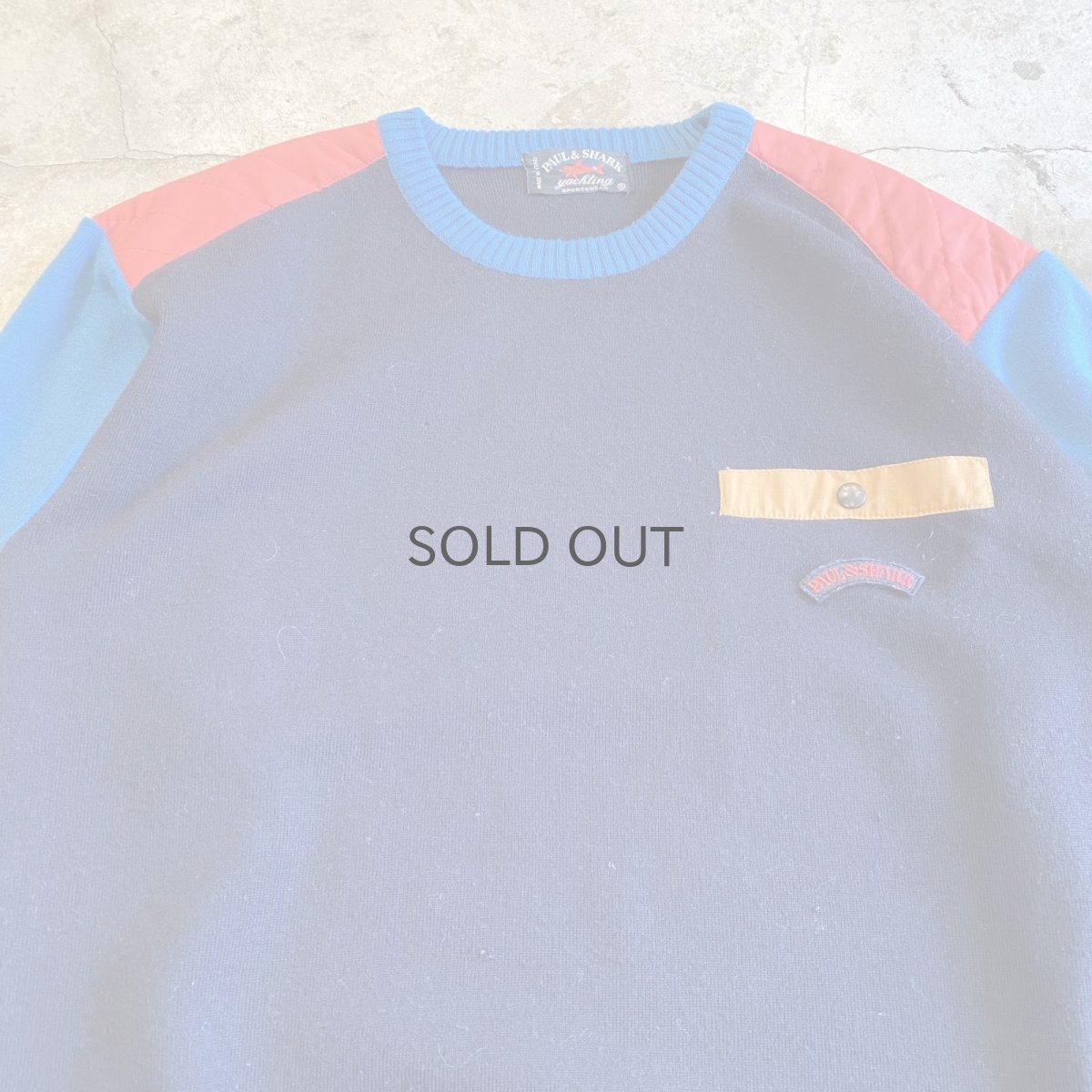 画像4: YACHTING SHOULDER QUILTING COLOR SPORTS SWEATER / Ladies L / MADE IN ITALY (4)