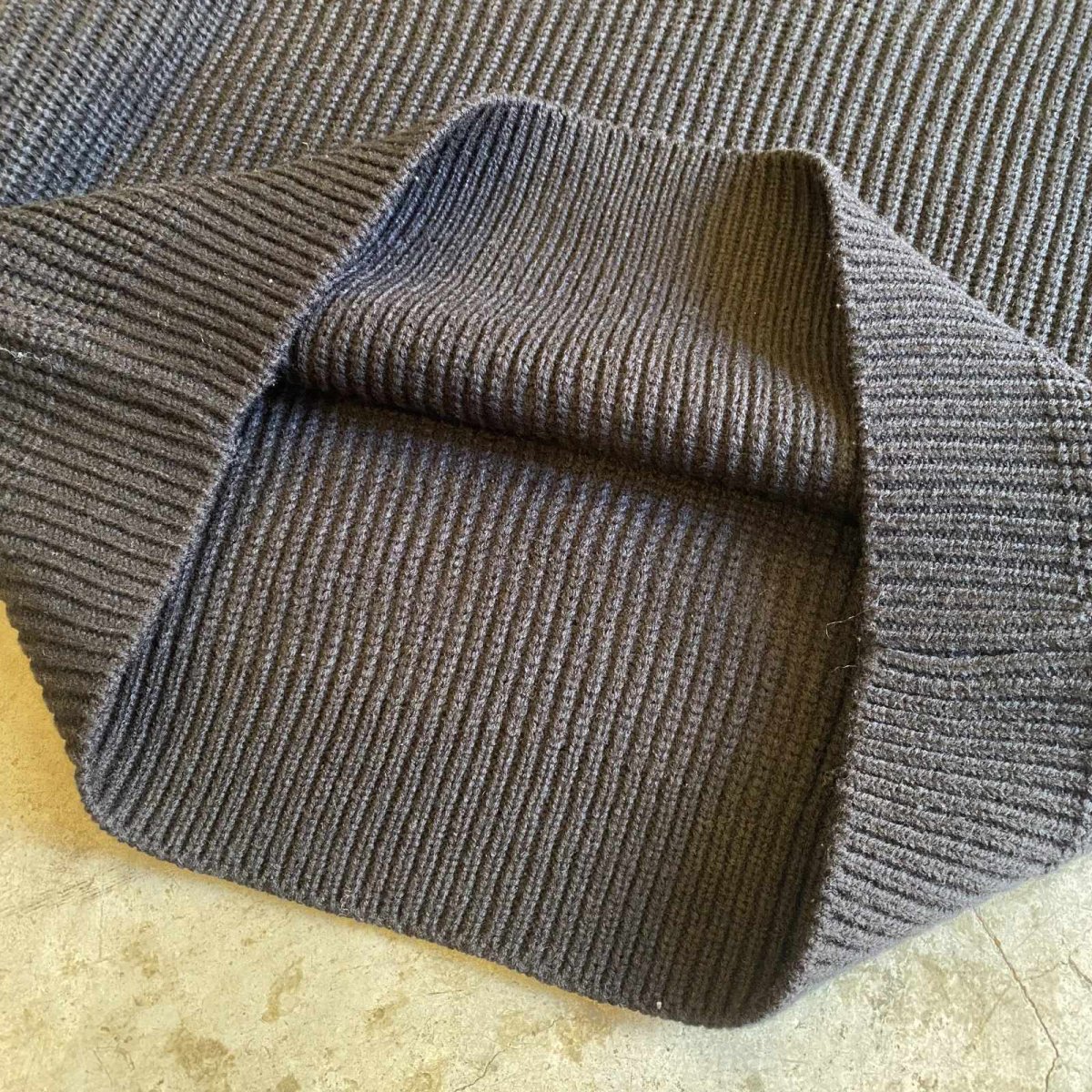 画像8: HALF ZIP DESIGN RIB DESIGN KNIT SWEATER / Ladies L (8)