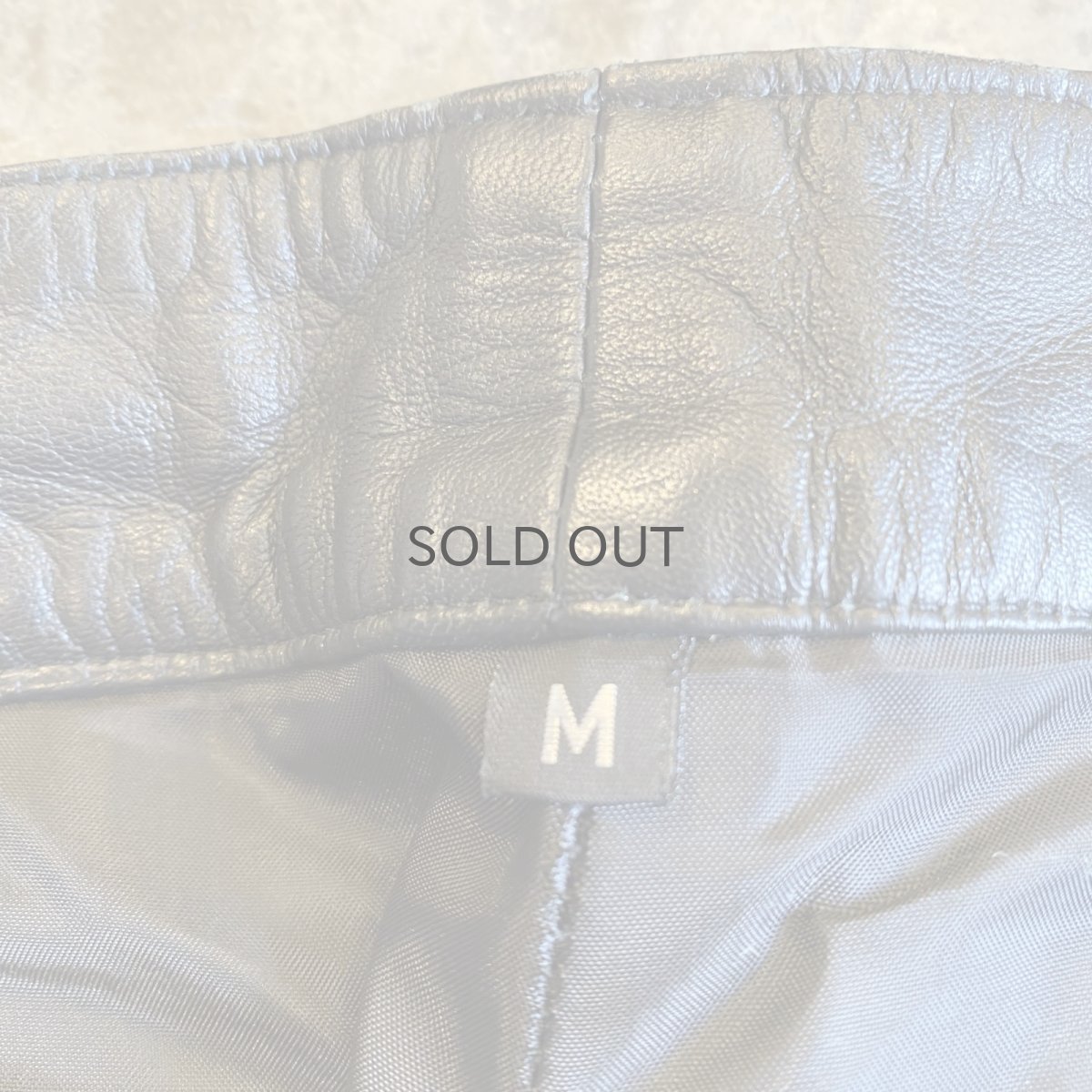 画像8: BLACK COLOR TIGHT STRAIGHT LEATHER PANTS / W26 (8)