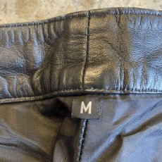 画像8: BLACK COLOR TIGHT STRAIGHT LEATHER PANTS / W26 (8)