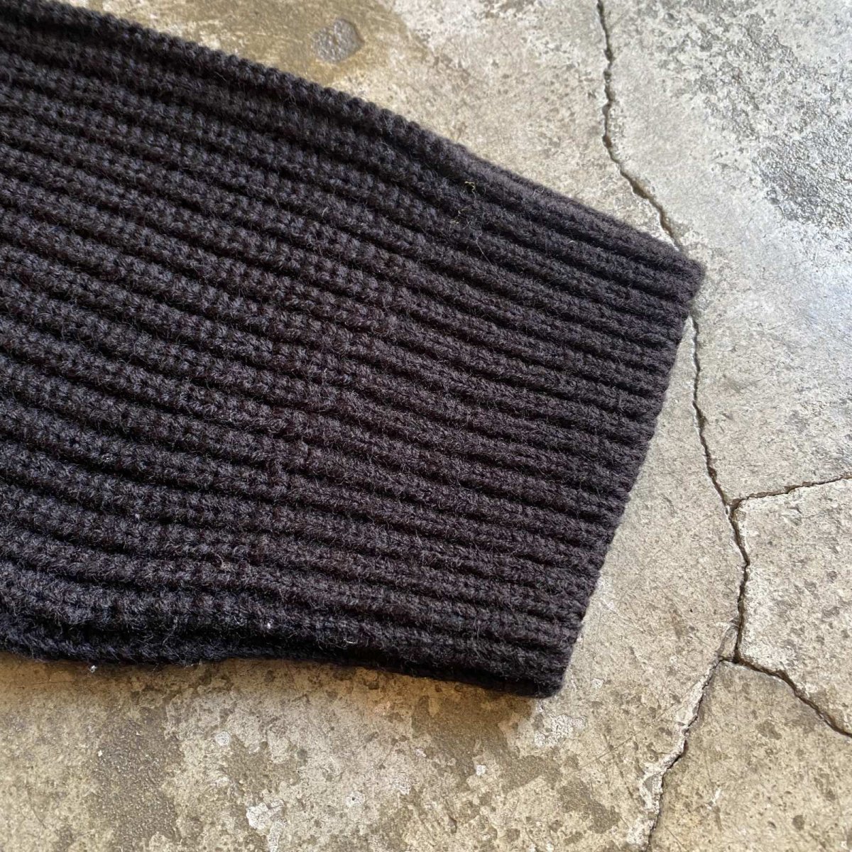 画像9: HALF ZIP DESIGN RIB DESIGN KNIT SWEATER / Ladies L (9)