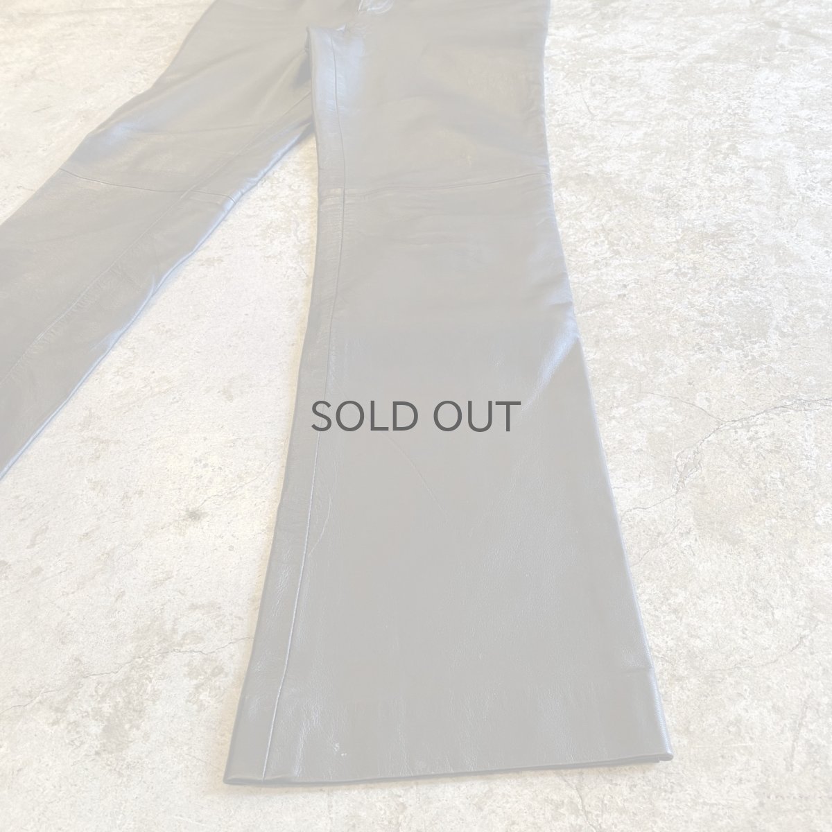 画像5: BLACK COLOR TIGHT STRAIGHT LEATHER PANTS / W26 (5)