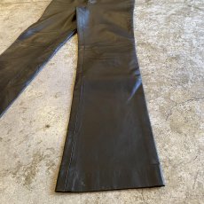 画像5: BLACK COLOR TIGHT STRAIGHT LEATHER PANTS / W26 (5)