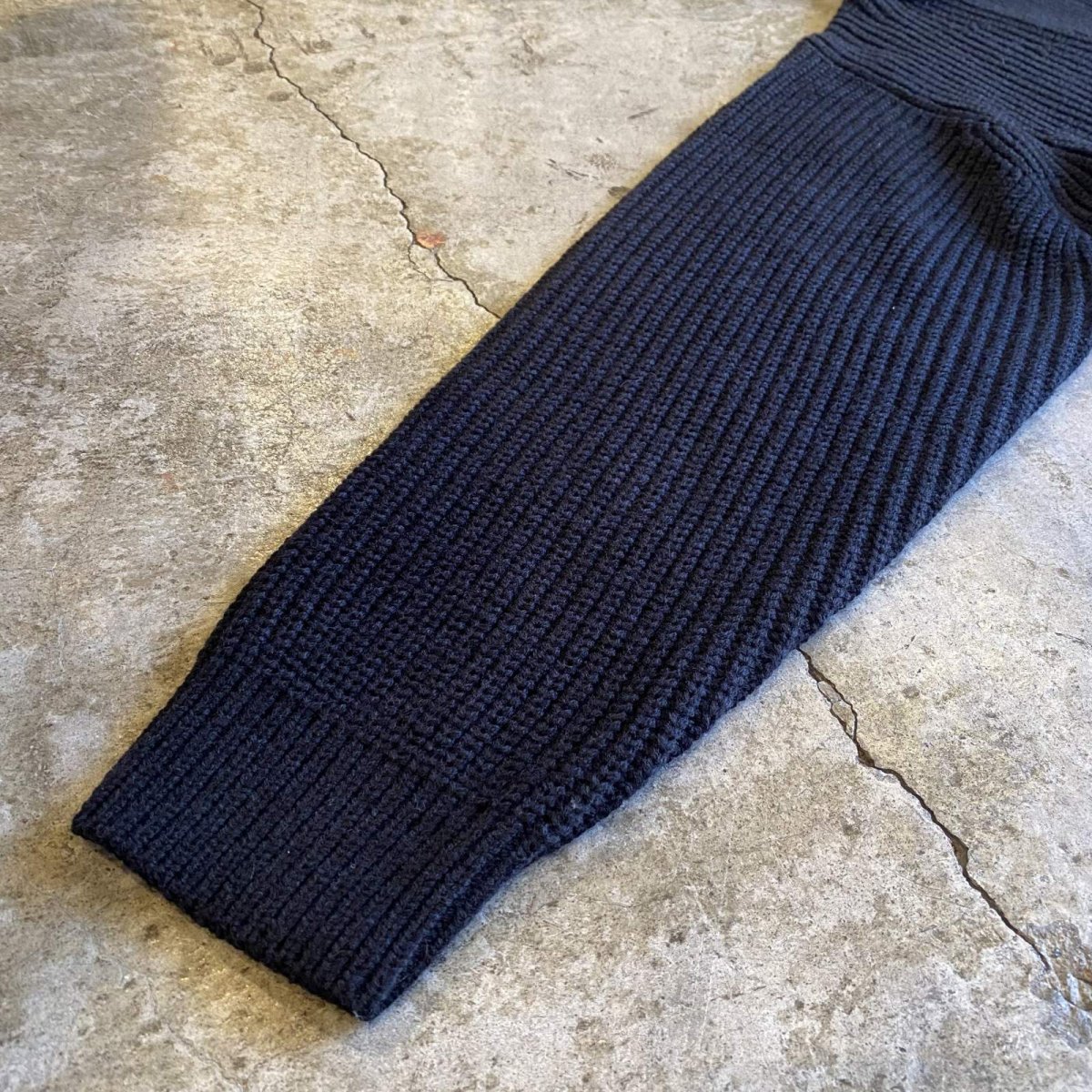 画像7: HALF ZIP DESIGN RIB DESIGN KNIT SWEATER / Ladies L (7)