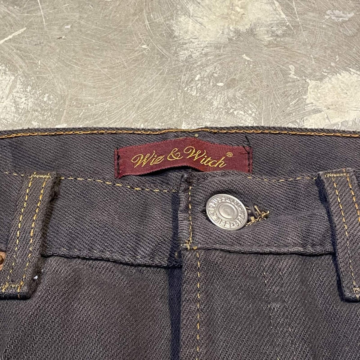 画像10: 【Wiz&Witch】"DIRTY BEAUTIFUL" BACK AFGHAN SKIRT DENIM PANTS / W32 (10)