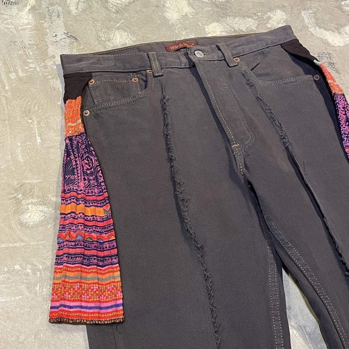 画像3: 【Wiz&Witch】"DIRTY BEAUTIFUL" BACK AFGHAN SKIRT DENIM PANTS / W32 (3)