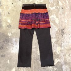 画像1: 【Wiz&Witch】"DIRTY BEAUTIFUL" BACK AFGHAN SKIRT DENIM PANTS / W32 (1)