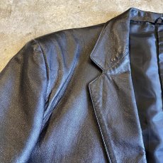 画像10: BLACK COLOR REAL LEATHER TAILORED DESIGN JACKET / Ladies L (10)