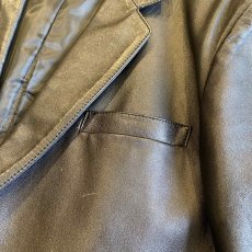 画像8: BLACK COLOR REAL LEATHER TAILORED DESIGN JACKET / Ladies L (8)