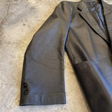 画像7: BLACK COLOR REAL LEATHER TAILORED DESIGN JACKET / Ladies L (7)