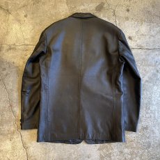画像2: BLACK COLOR REAL LEATHER TAILORED DESIGN JACKET / Ladies L (2)