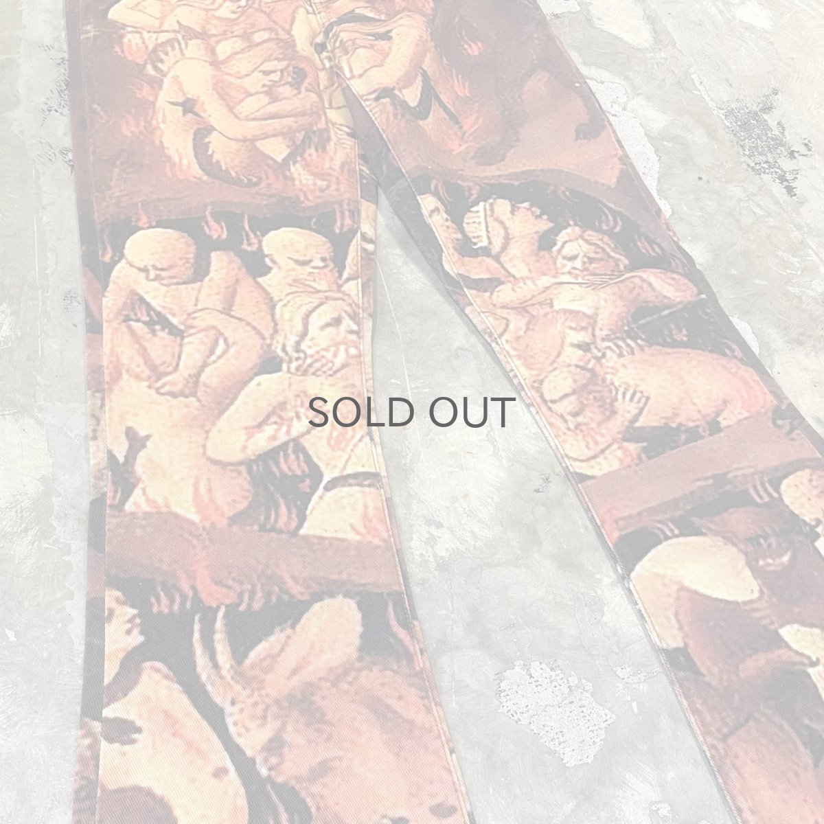 画像5: ALL OVER ART PATTERN FLARE SILHOUETTE PANTS / W29 (5)