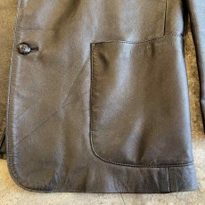 画像12: BLACK COLOR REAL LEATHER TAILORED DESIGN JACKET / Ladies L (12)