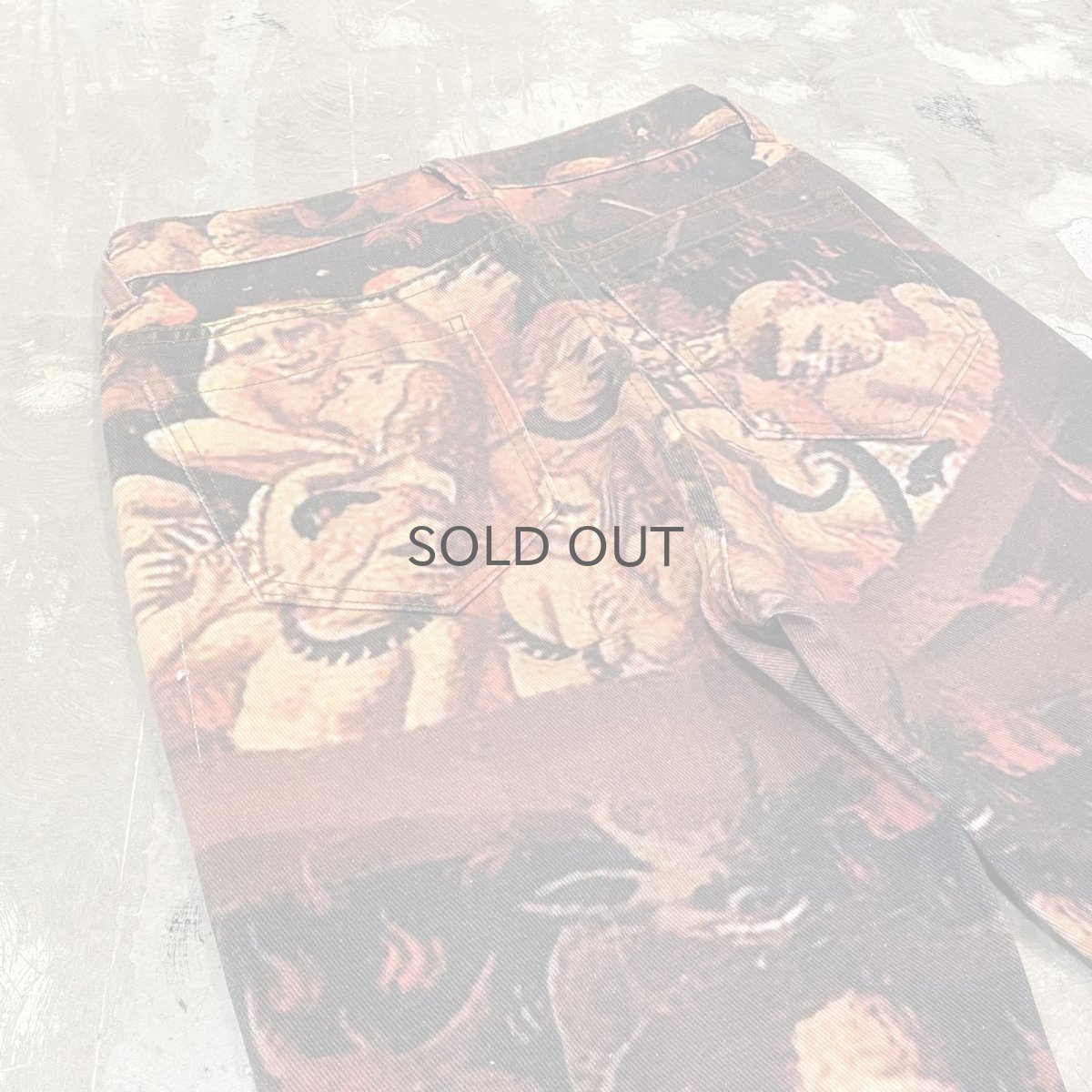 画像9: ALL OVER ART PATTERN FLARE SILHOUETTE PANTS / W29 (9)