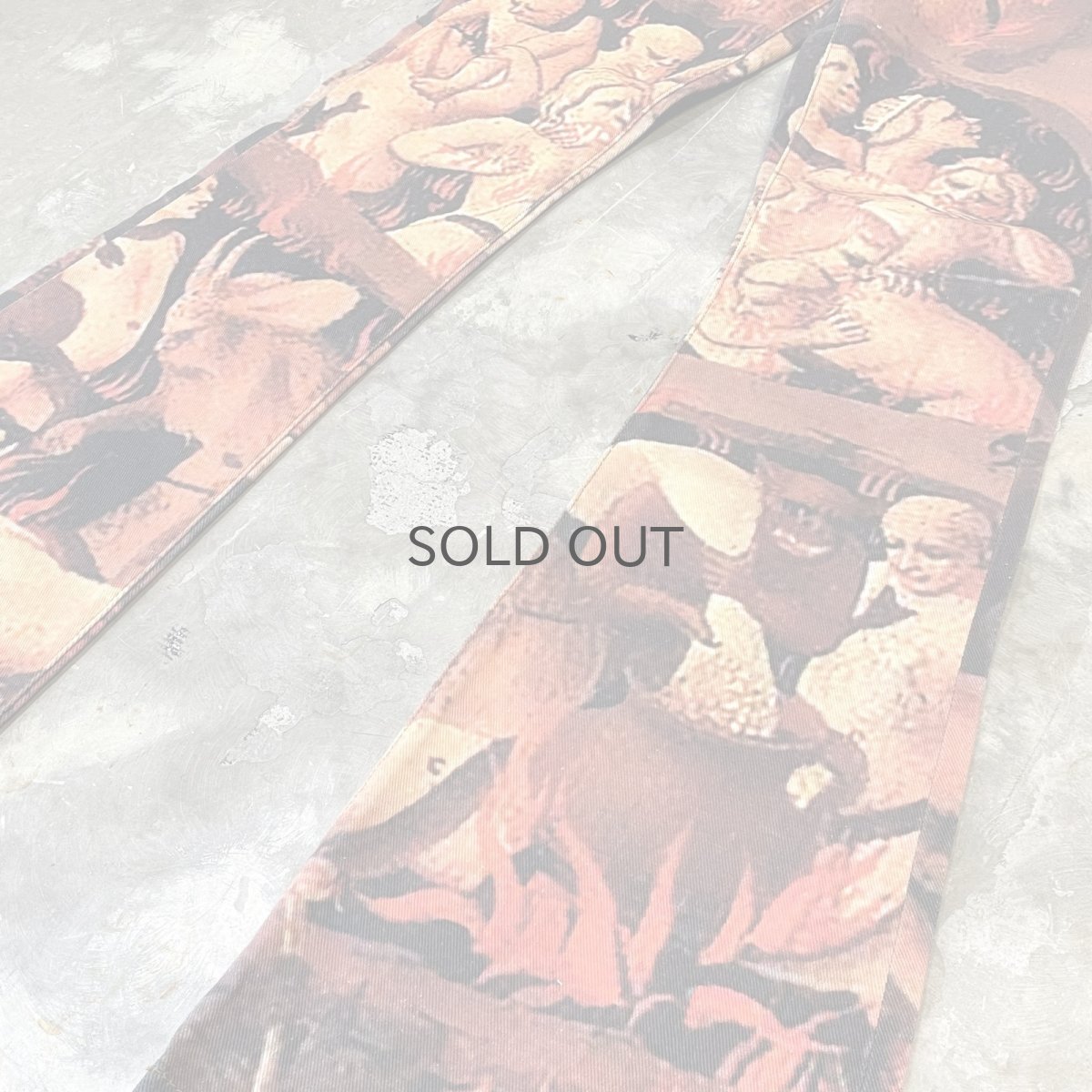 画像6: ALL OVER ART PATTERN FLARE SILHOUETTE PANTS / W29 (6)