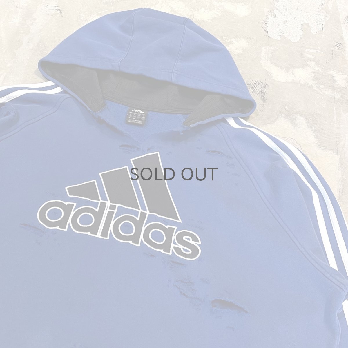 画像4: 【adidas】LOGO CRASH DAMAGE HOODIE SWEAT / Mens XL (4)