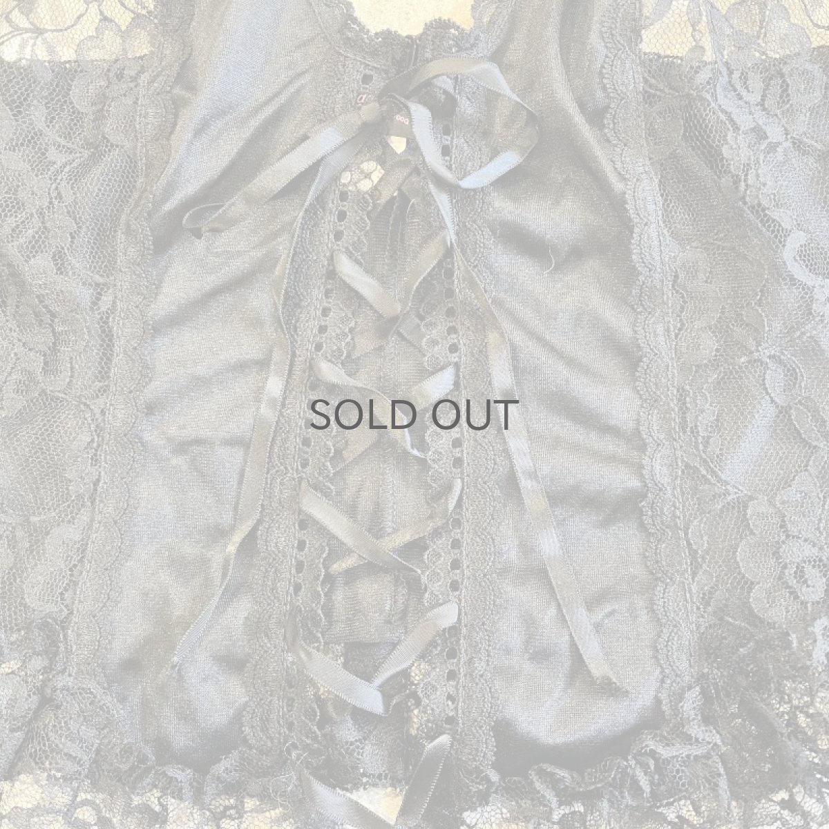 画像7: SIDE LACE FRONT LACE UP RIBBON DESIGN SHORT LINGERIE  / Ladies XS(S)  / MADE IN USA (7)