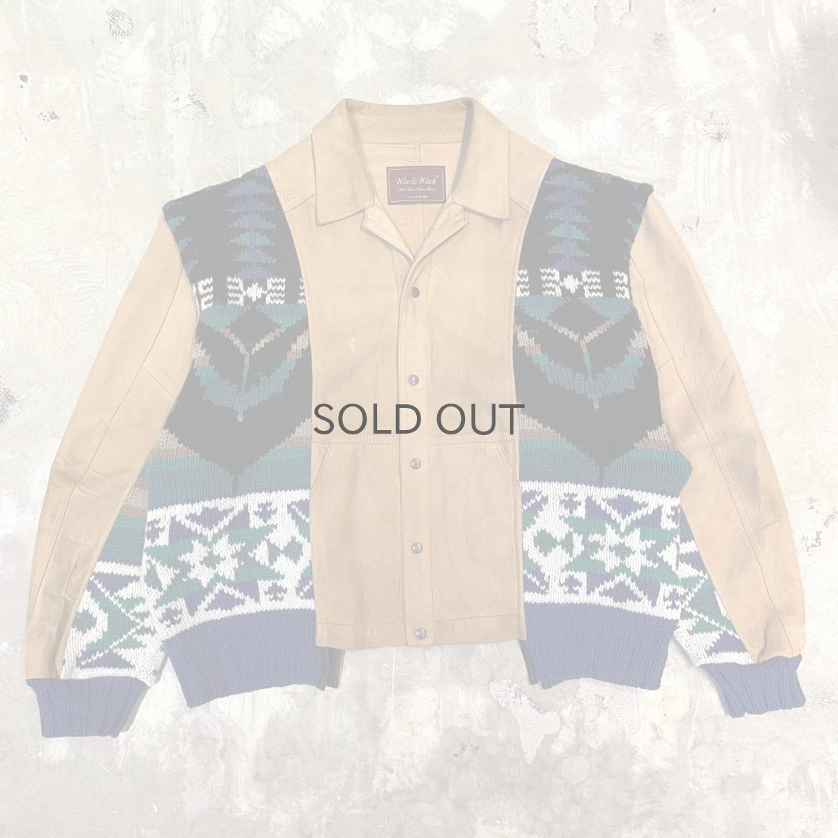 画像1: 【Wiz&Witch】"UNITED" NATIVE KNIT × SUEDE JACKET / OS (1)