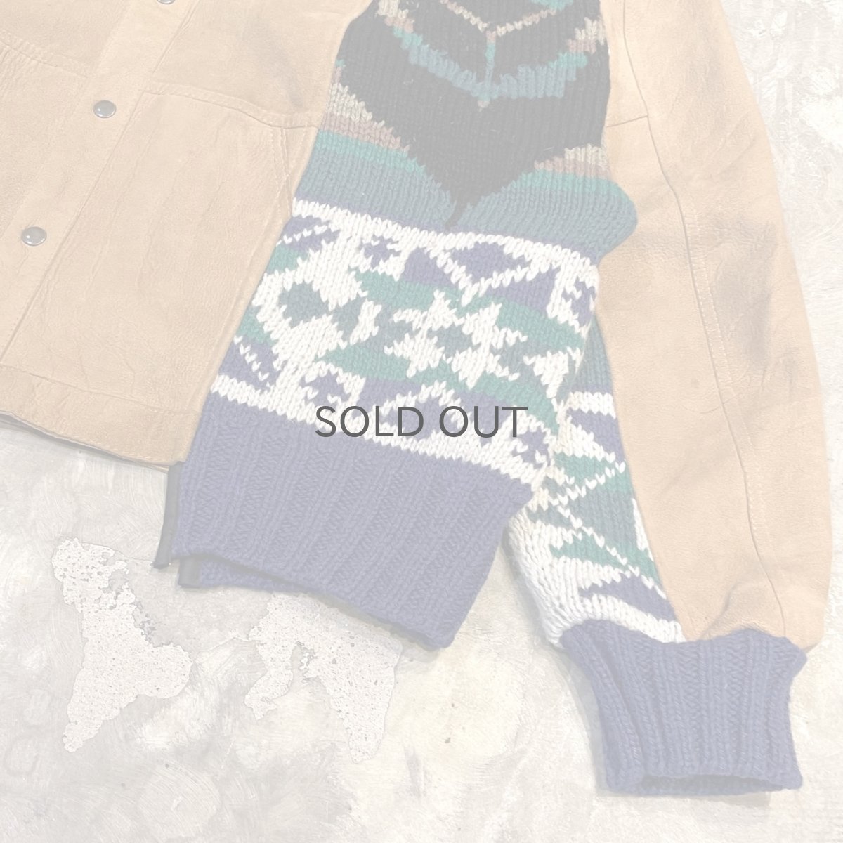 画像6: 【Wiz&Witch】"UNITED" NATIVE KNIT × SUEDE JACKET / OS (6)