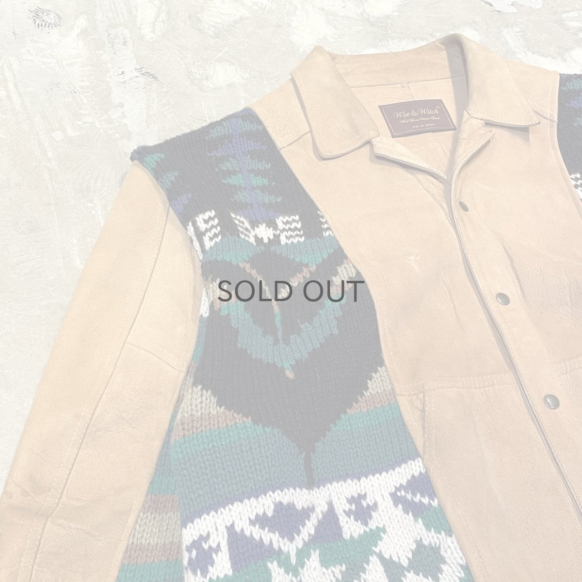 画像3: 【Wiz&Witch】"UNITED" NATIVE KNIT × SUEDE JACKET / OS (3)