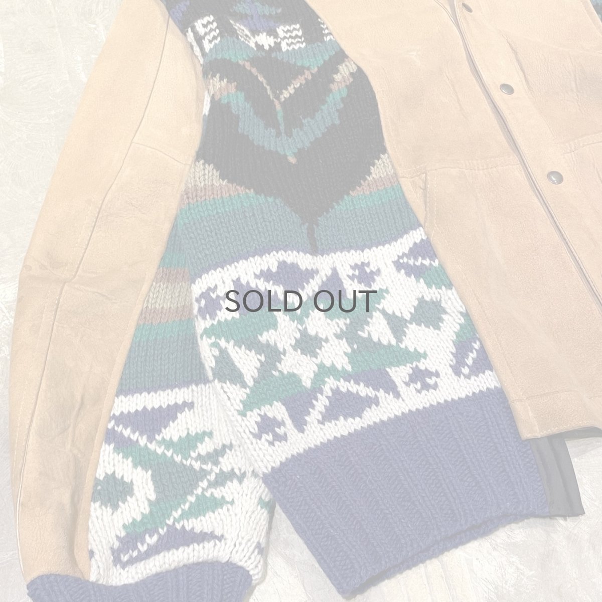 画像5: 【Wiz&Witch】"UNITED" NATIVE KNIT × SUEDE JACKET / OS (5)
