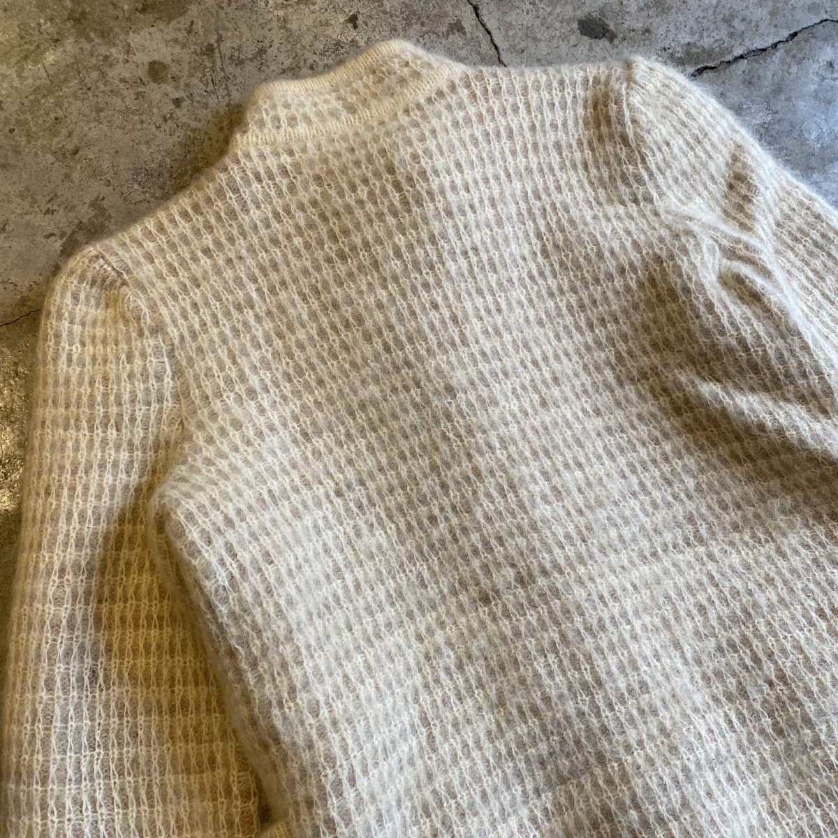 画像9: WAFFLE IVORY DESIGN MOHAIR COAT / Ladies M (9)